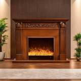 Three-dimensional carving craft fireplace