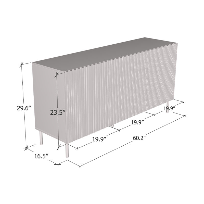 Blenda 60.2" Sideboard with Matte Finish