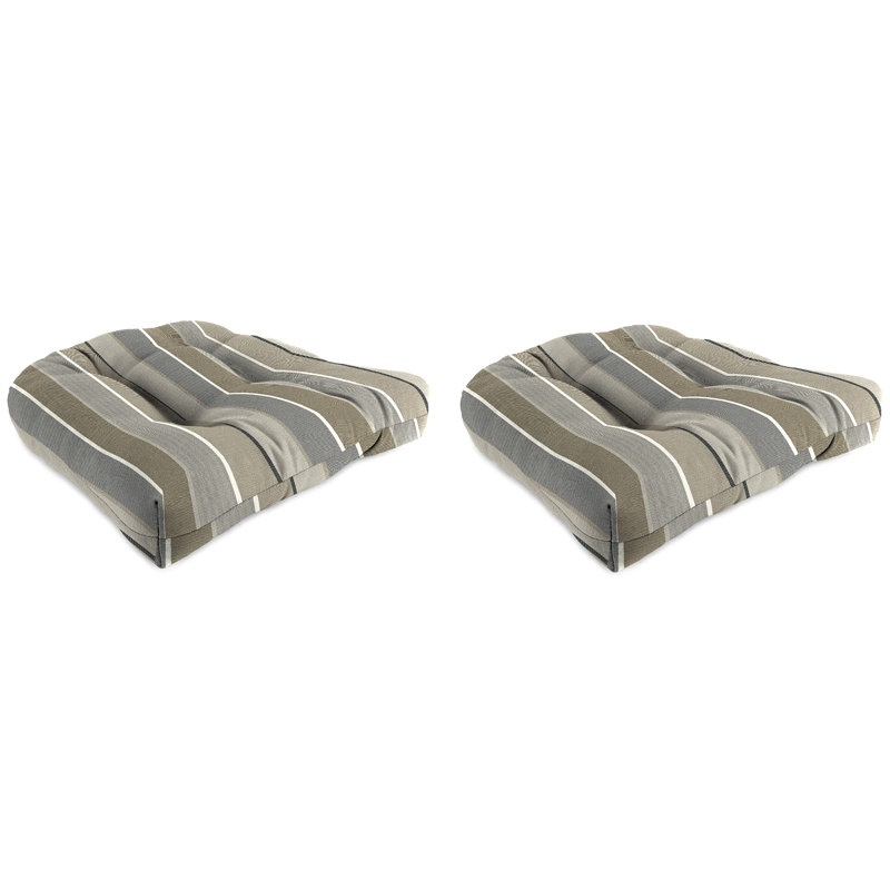 Contoured Outdoor Wicker Seat Cushion, Milano Char Polyester
