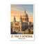 St. Paul's Cathedral, England - Romantic Travel Poster of London's Iconic Dome. Giclée Print on Wrapped Canvas. Wall Art, Home Decor - Religious & Cultural Sites, England 1 Piece Wrapped Canvas Wall Art-1001297682