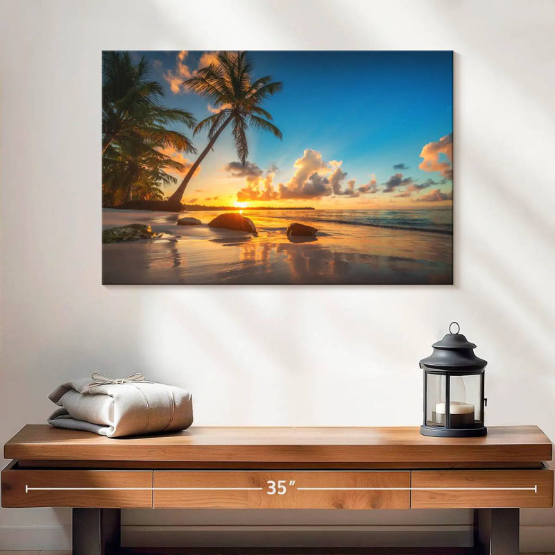 Coucher de soleil à Pointe Cana Gillard, H 16 po x l 24 po