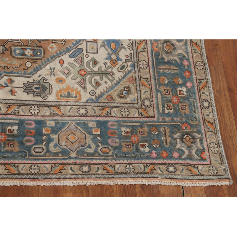 Tapis brun à motif géométrique traditionnel 6 x 10