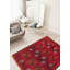 Tapis décoratif en laine rouge à noué à la main New Age 3 pi 5 po x 5 pi 1 po de conception unique