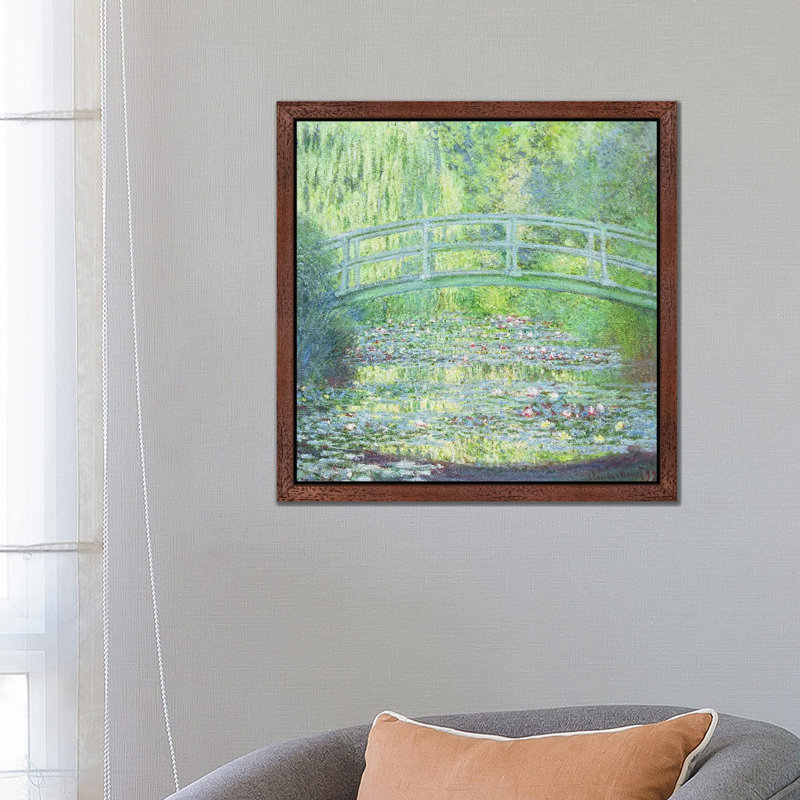 The Waterlily Pond With The Japanese Bridge, 1899 by Claude Monet - Floater Frame Painting on Canvas, 93.98 cm H x 93.98 cm W