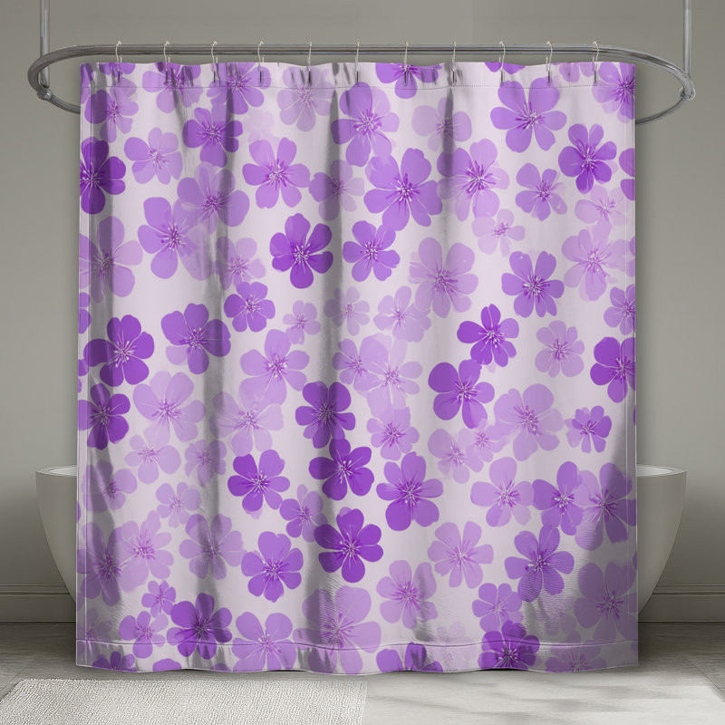Rideau de douche à fleurs - Décoration florale de salle de bain bohémien, 70in W x 93in H