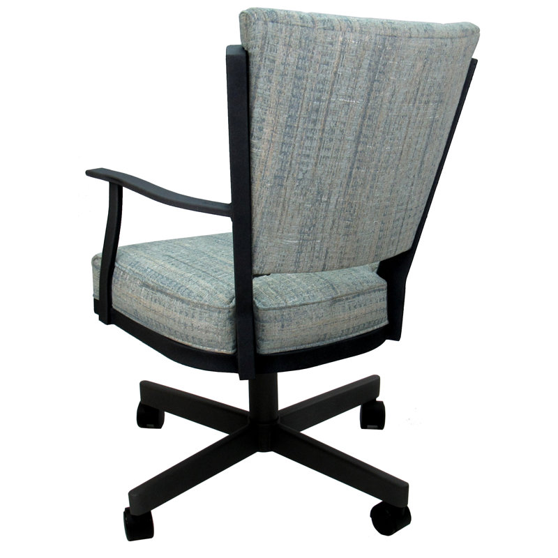 Chaise rembourrée avec accoudoirs menthe, Noir