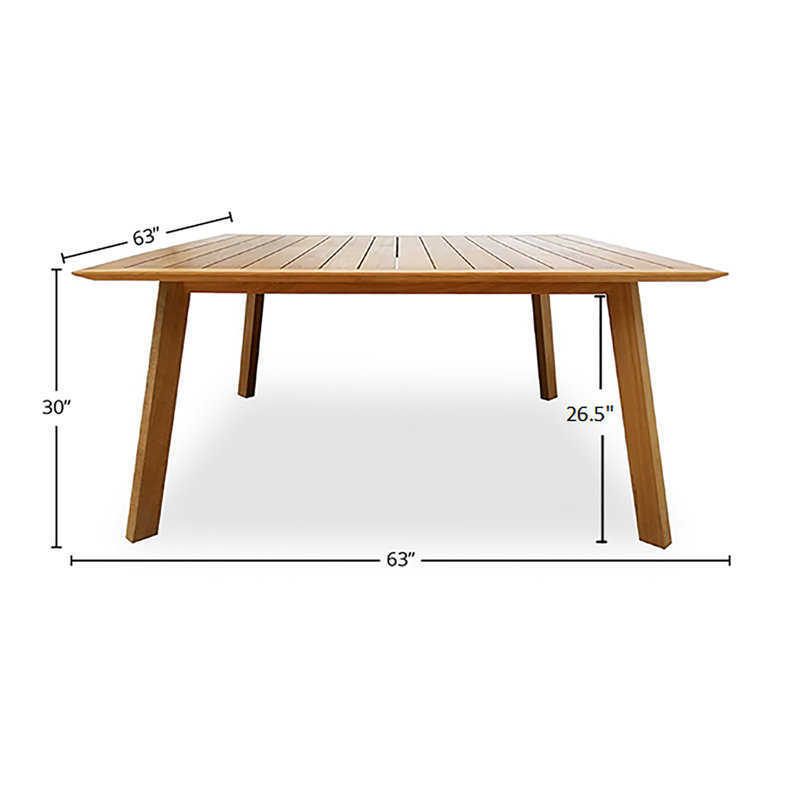 Table de salle à manger d'extérieur carrée L 63 po x l 63 po Mariliz