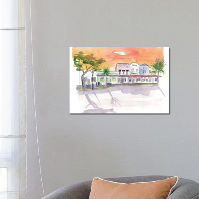 Shops On Duval St Key West Fl by Markus & Martina Bleichner - Painting on Canvas