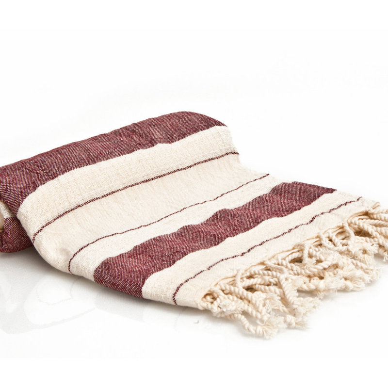 Pinckard Turkish Cotton Beach Towel, Burgundy
