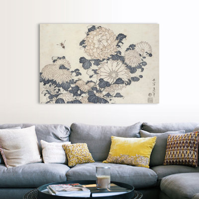 " Bee And Chrysanthemums, From The Series Big Flowers " by Katsushika Hokusai
