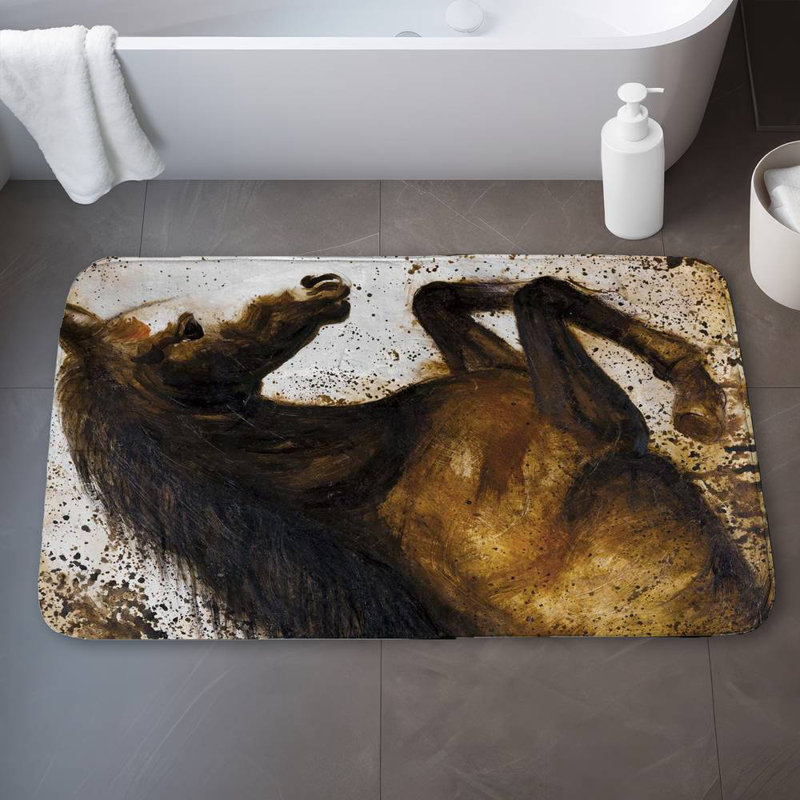 Adefolarin Microfiber Non-Slip Bath Mat, 34" W x 21" L