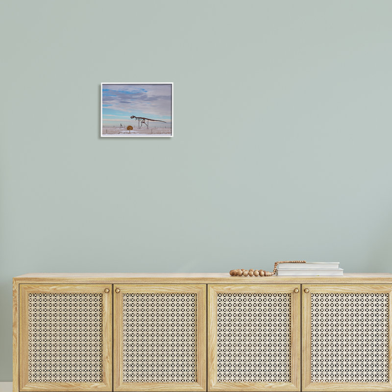 Squelette de personne qui marche, H 11 po x l 14 po x P 1,5 po, Giclée encadrée blanc bord de mer