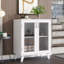Rangement pour armoire de salon moderne avec 2 portes en verre et tablette réglable
