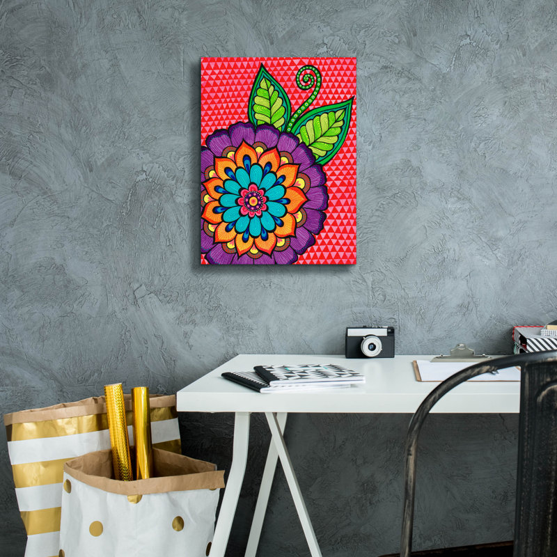 «Bright Bold Blooms 4» par Hello Angel, art mural sur toile, 26 po x 34 po, H 16 po x l 12 po x P 0,75 po