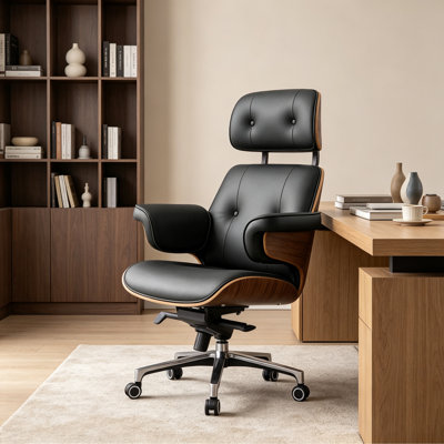 Chaise de bureau moderne en similicuir réglable