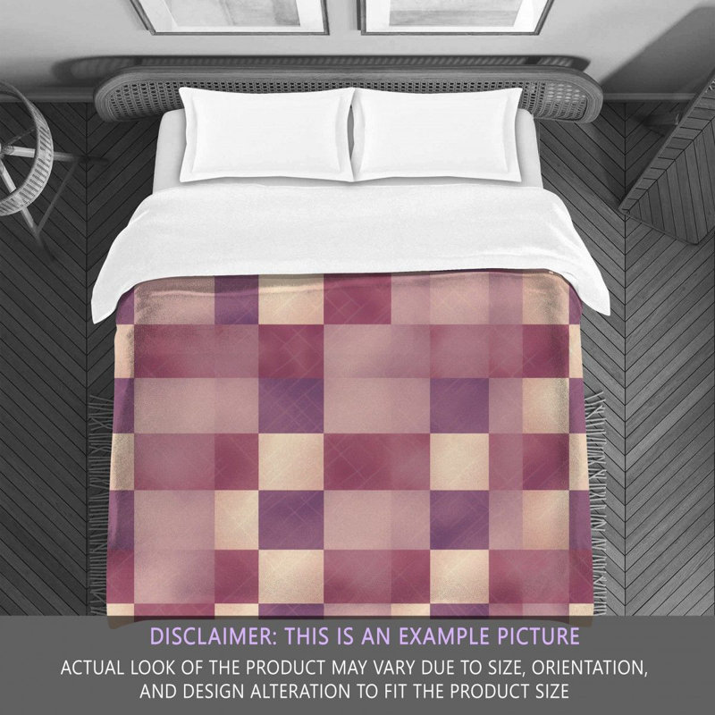 Checkered Comforter, Queen Comforter, Purple/Red Checkered