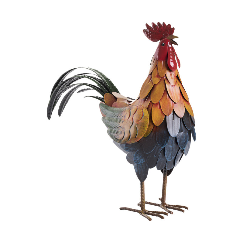 Metal Garden Rooster Statue