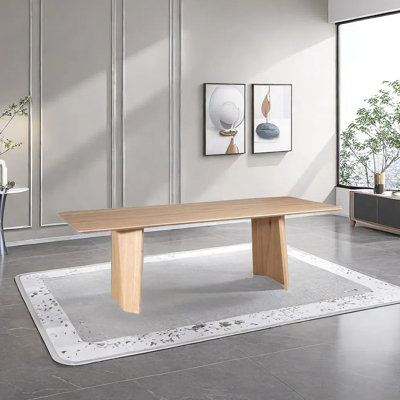 All solid wood rectangular dining table