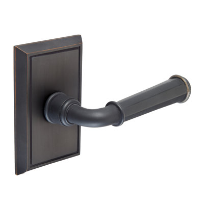 Bravura 840-1 St. Charles Passage Lever on  Traditional Rectangular Rose in Oil Rubbed Bronze
