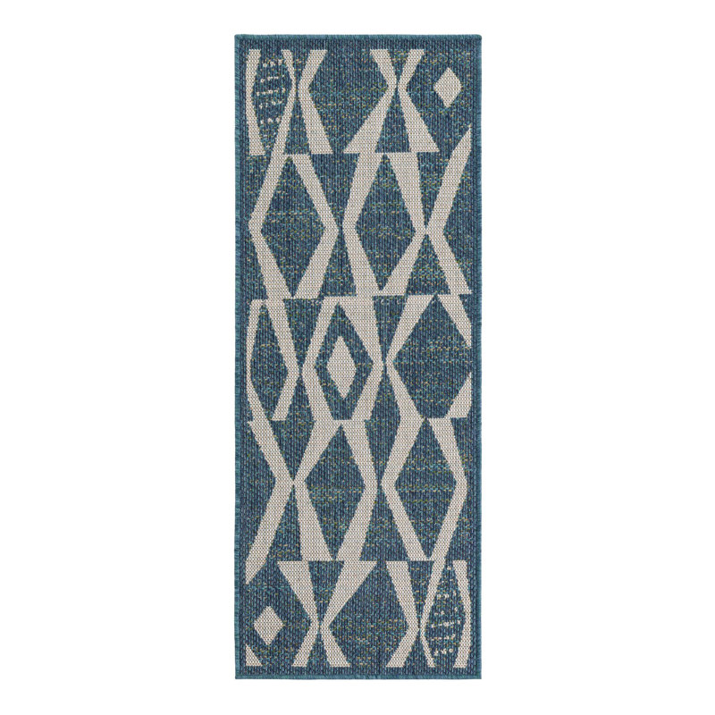 Geometric Indoor / Outdoor Rug, Runner 2' x 5'1"
