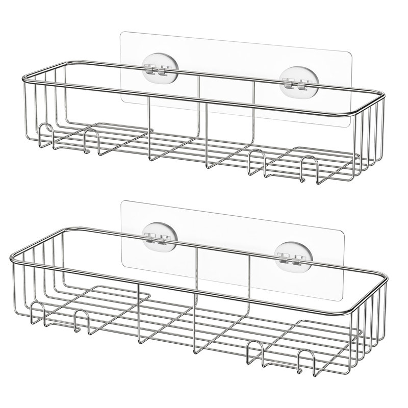 Schermerhorn Adhesive Stainless Steel Shower Caddy