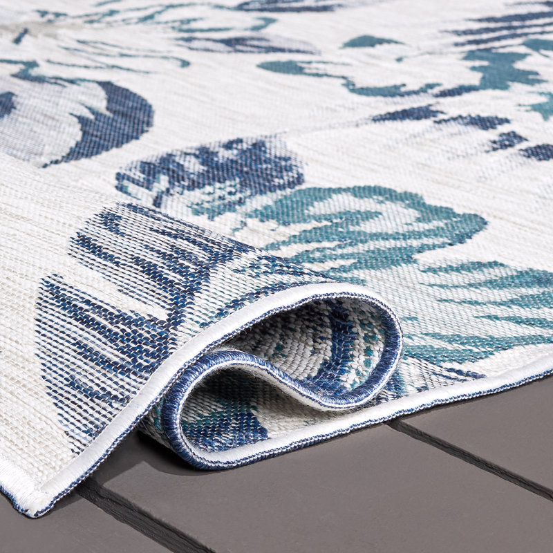 Tapis d'intérieur / extérieur floral Girtman Sunrise Performance, Tapis de couloir 2 pi x 8 pi