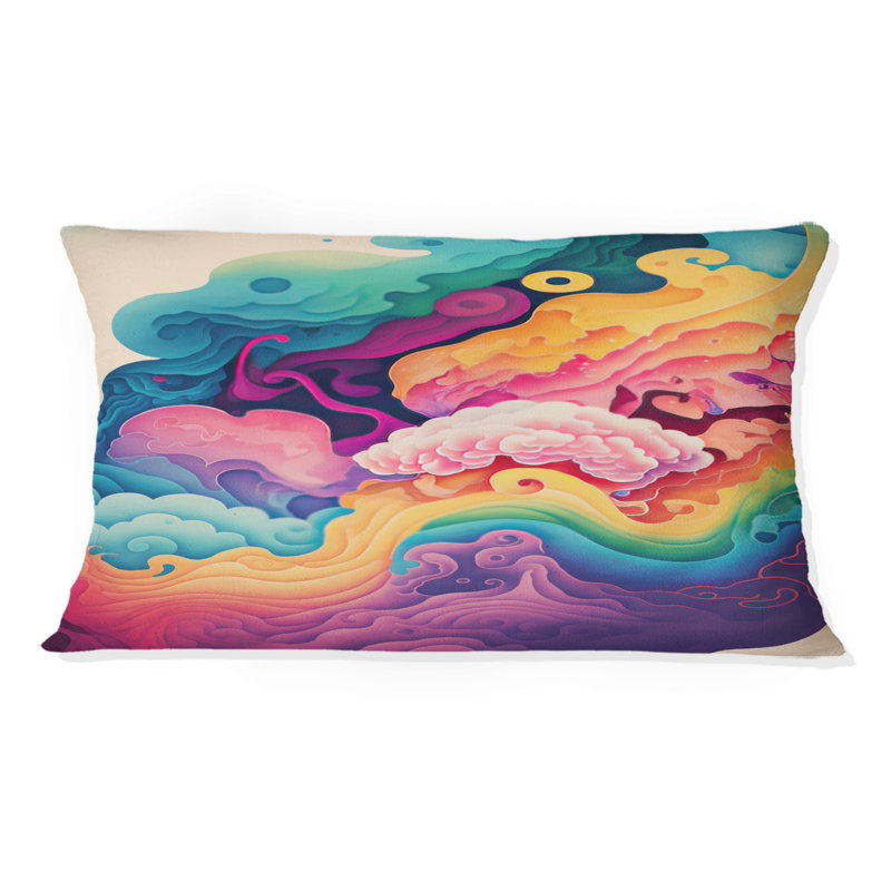 Coussin multicolore Swirly Clouds VI - Abstract Spirals