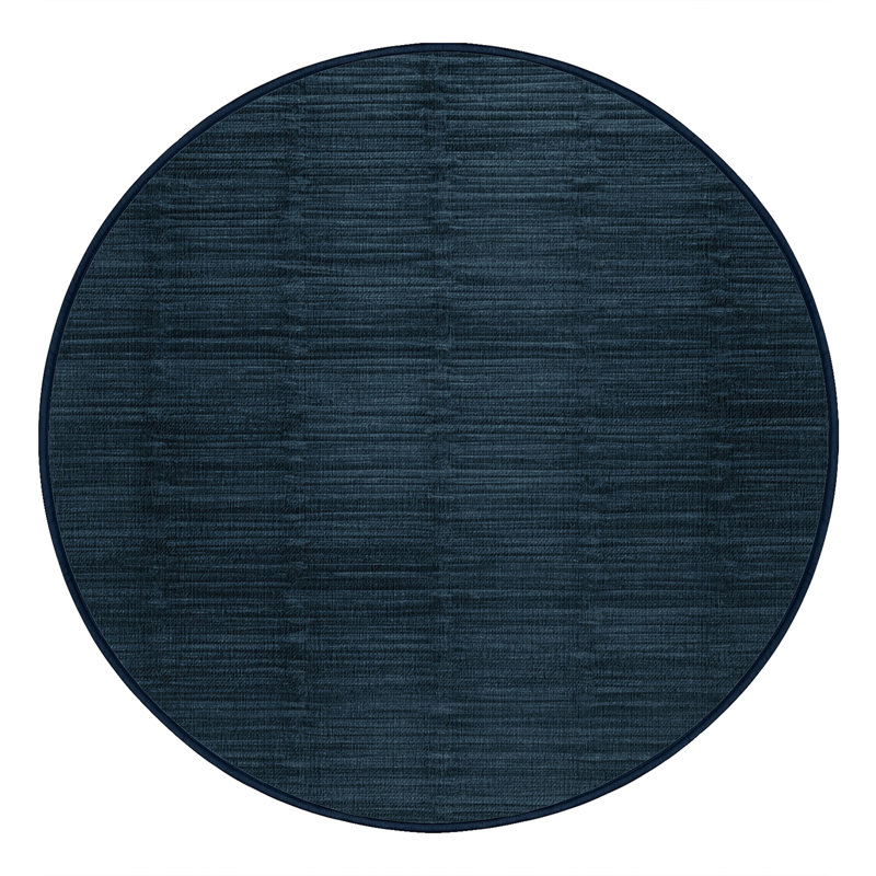 Machine Washable Solid Gray Area Rug, Round 5'