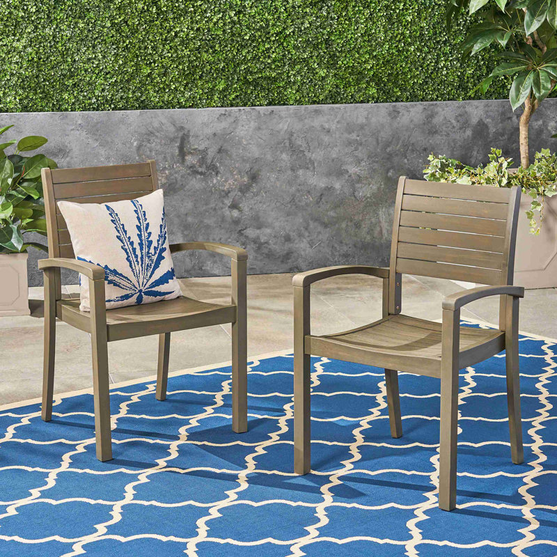 Outdoor Dining Chair, Acacia Wood