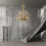 Milano 28 Light 50in x 68in Three-Tier Chandelier in Heirloom Bronze with Clear Heritage Handcut Crystals
