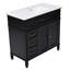 Meuble-lavabo traditionnel 36 po avec lavabo en céramique lisse et fabrication en bois massif Umberly-123817885