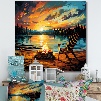 Sunset Campfire By The Late - Nursery's Wall Art