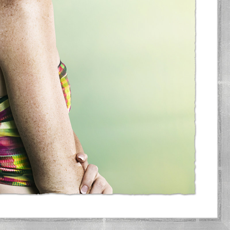 Woman Wearing A Colorful Floral Mohawk Giclee Print by Getty Images