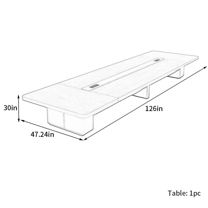Parini, H 30 po x L 126 po x l 47,24 po