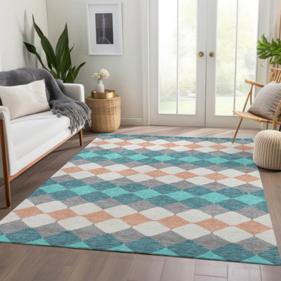 Premium Machine Washable Bunderberg AMF1007 Geometric Rug