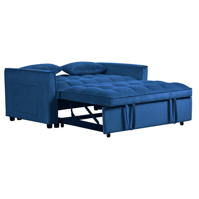 Canapé-lit convertible 3 en 1 avec dossier réglable, idéal pour la vie moderne et pour accueillir des invités, Blue