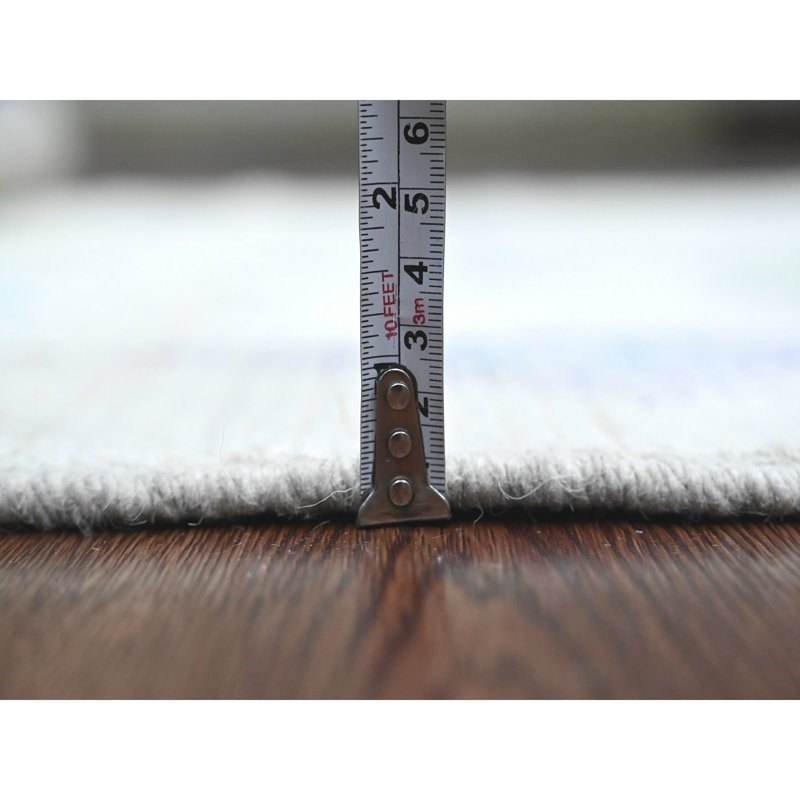 5'x8' White Hand Knotted Moroccan Weave Geometric Pattern Soft Wool Rug 06E7879E4FA443BF950987B967DC5336