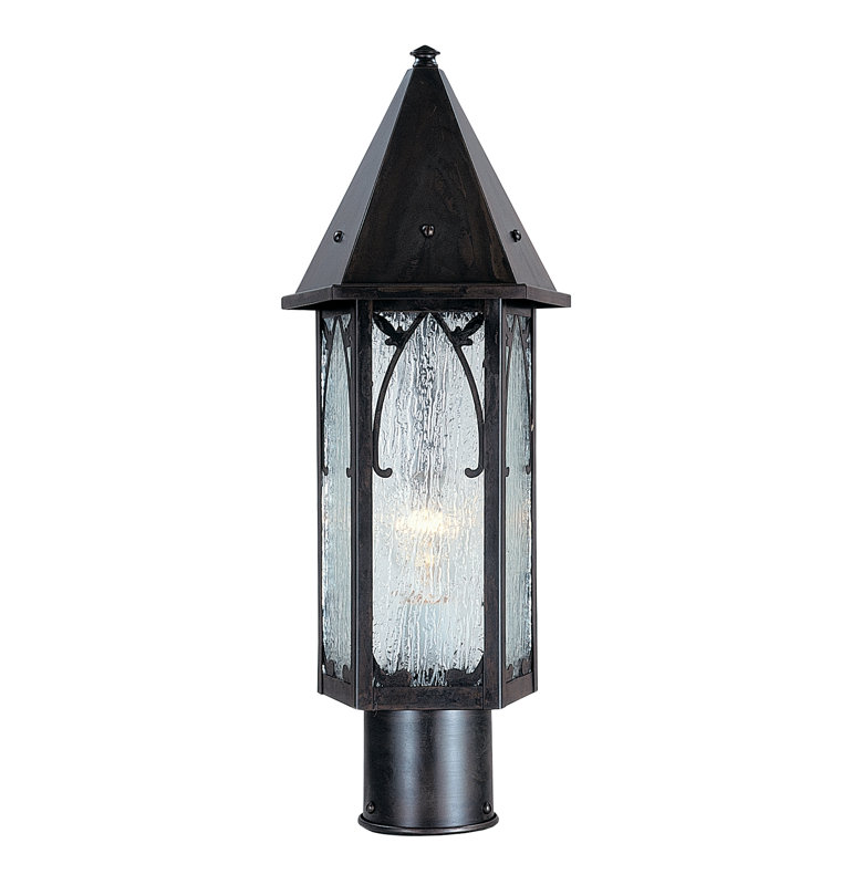 Tête de lanterne 1 lumière Sebring, H 23,5 po x l 10 po, Brun mission, Givré