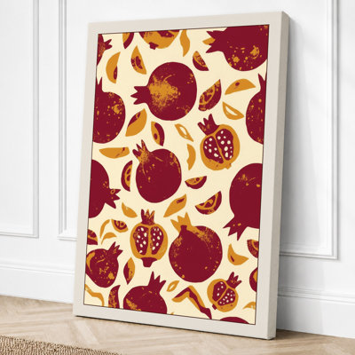 Pomegranate Pattern Botanical - Wrapped Canvas