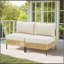 Ensemble de canapé modulaire d'extérieur en osier naturel avec coussins beige Boho