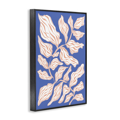 «Curving Leaves Impression Gray», estampe numérique par Martina Pavlova
