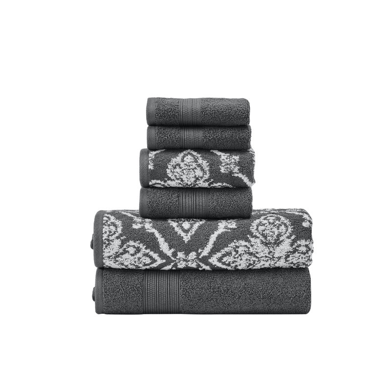Modern Threads Amaris 6-Piece Reversible Yarn Dyed Jacquard Towel Set - Bath Towels, Hand Towels, & Washcloths - Super Absorbent & Quick Dry