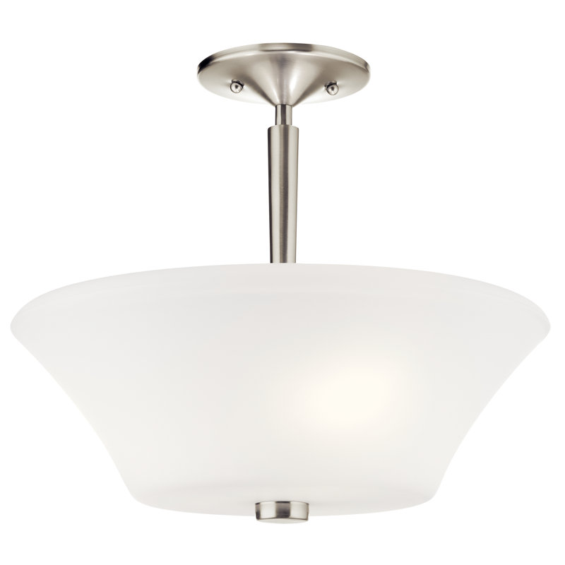 Aubrey Glass Semi Flush Mount, Brushed Nickel