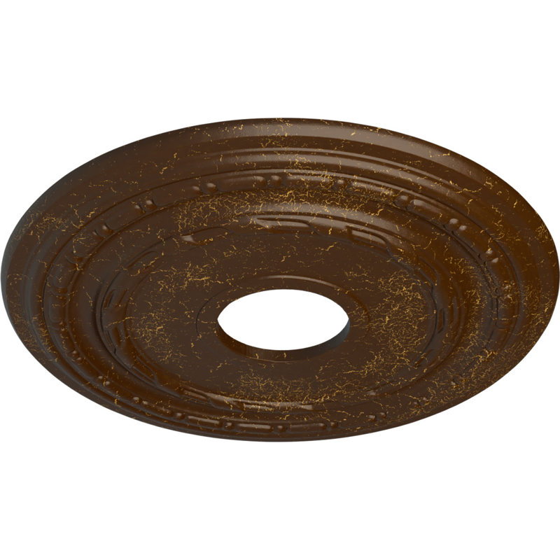 Endurathane Dublin Ceiling Medallion, 15 3/8"OD x 3 5/8"ID x 1"P (Fits Canopies up to 8 1/4"), Root Beer Crackle