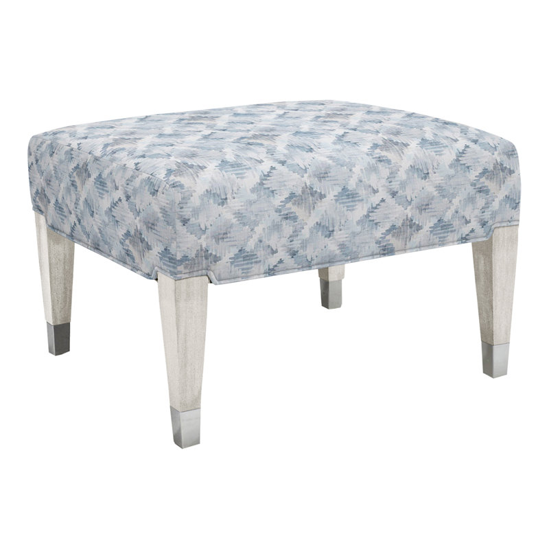 James By Thom Filicia Ottoman, Nomad Slate Crypton® Chenille, No, Casa Blanca