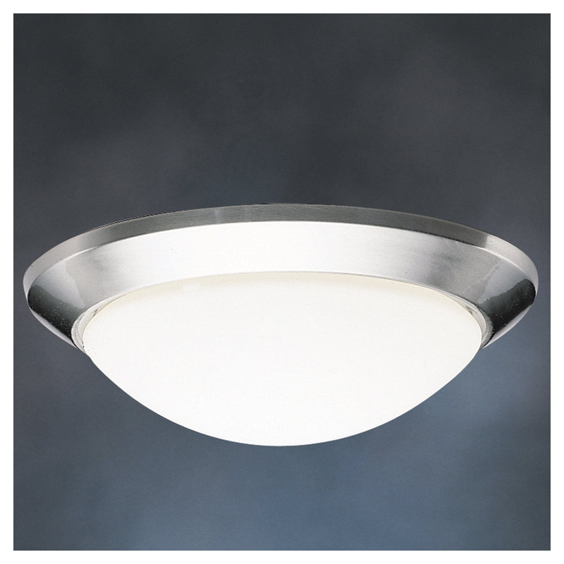 Plafonnier encastré 14 po à 1 lumière Stevens, Nickel brossé