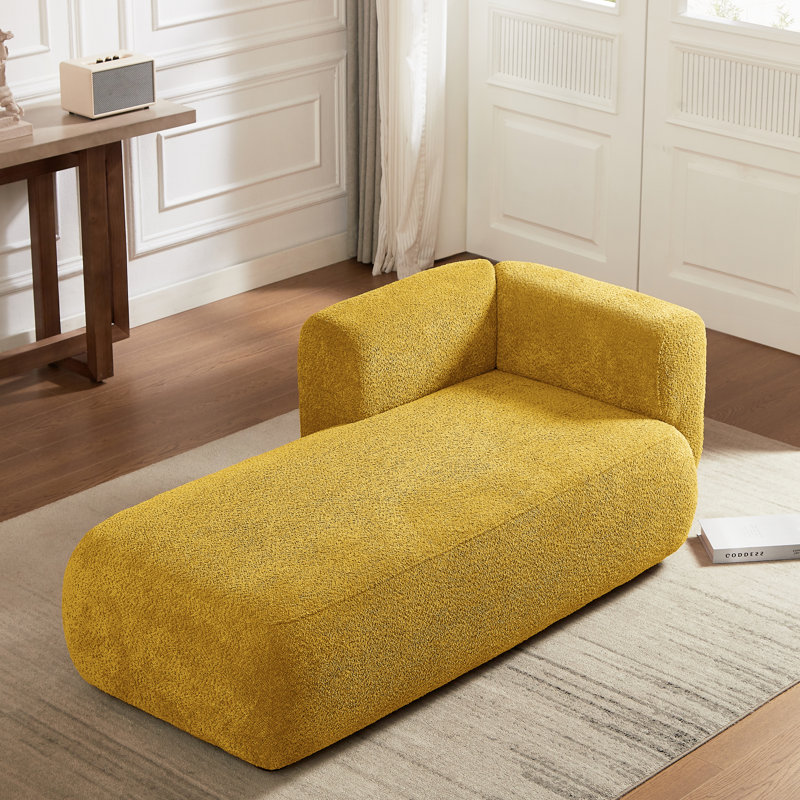Chaise longue rembourrée Christinia, Jaune, Orienté à gauche (vu de face)