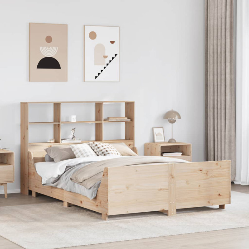 Boilleau Solid Wood Bed, 160 x 200 cm, Wax Brown