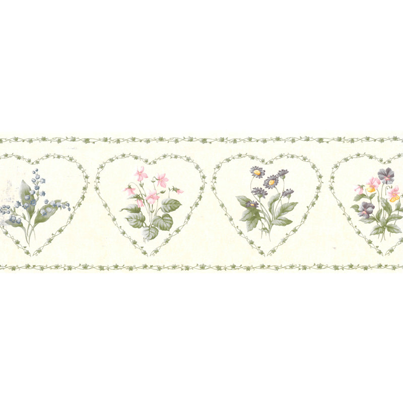 Bordure de papier peint l 15 pi x l 7 po fleurs incardiaques Dolcie