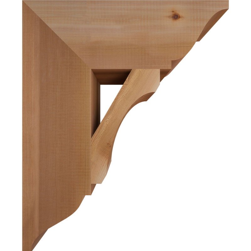 Support en bois rustique traditionnel BKTLEC01, Cèdre rouge de l'Ouest (lisse), H 22 po x l 5,5 po x P 18 po